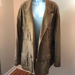 3X NWT Botany 500 lined micro suede blazer